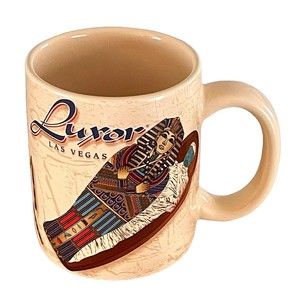Luxor Casino Coffee Mug Cup VTG 90s Las Vegas Tea Ancient Egypt Bar Art 10 oz